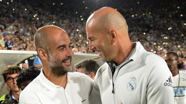 Pep Guardiola and Zinedine Zidane