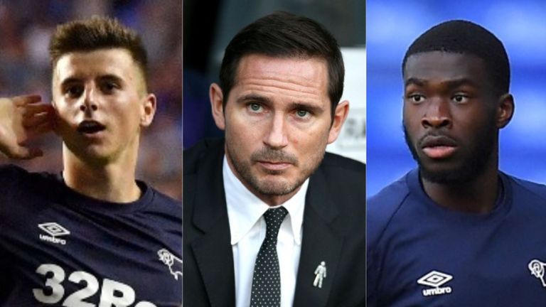 Mason Mount, Frank Lampard and Fikayo Tomori