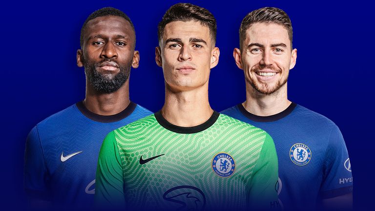 Antonio Rudiger, Kepa Arrizabalaga and Jorginho