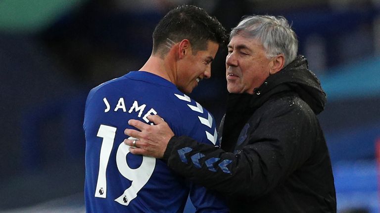 James Rodriguez and Carlo Ancelotti
