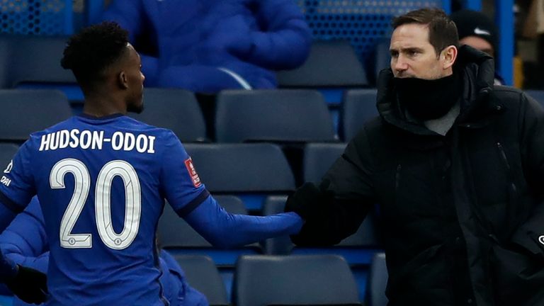 Callum Hudson-Odoi and frank Lampard