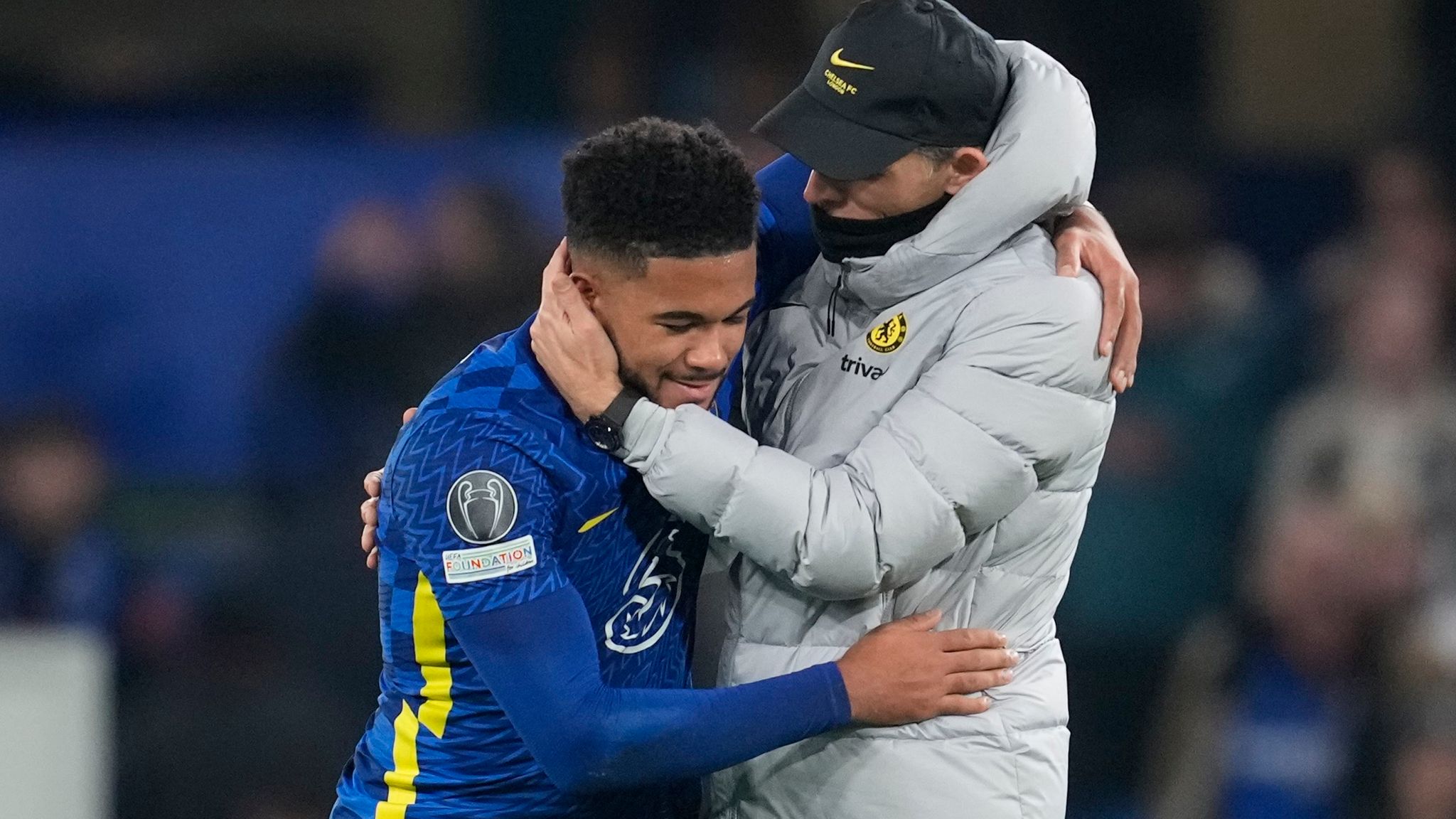 Reece James and Thomas Tuchel