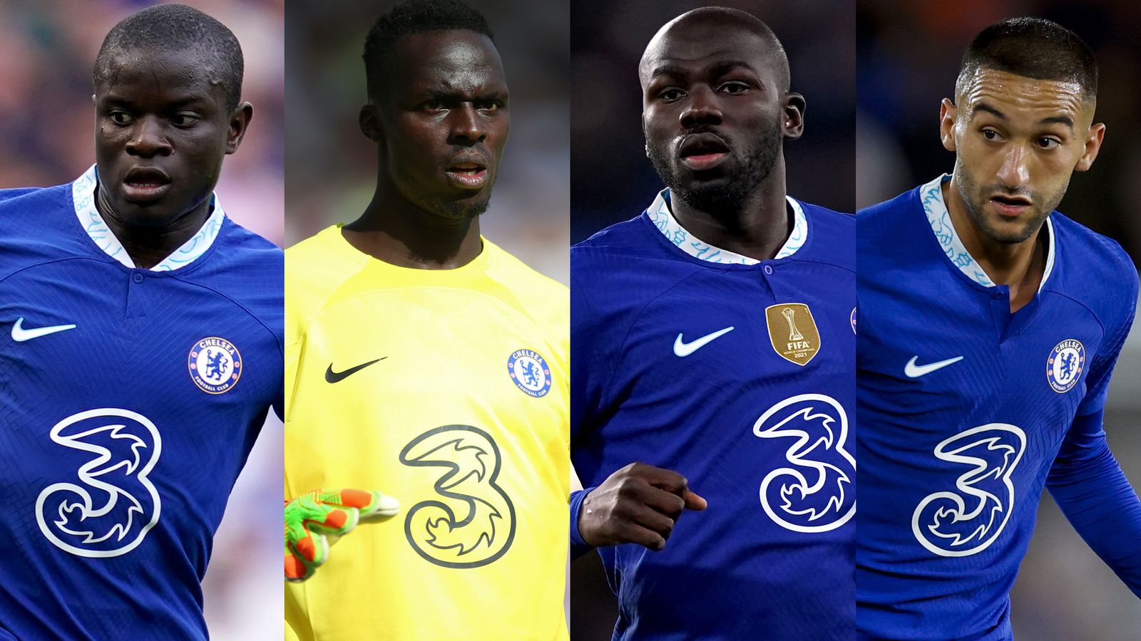 N'Golo Kante, Edouard Mendy, Kalidou Koulibaly and Hakim Ziyech