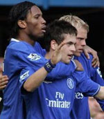 Joe Cole celebrates his goal