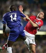 Geremi goes for the ball during the Charlton cup tie