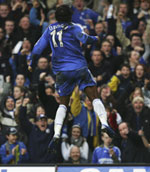 Didier Drogba celebrates a goal