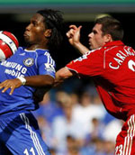 Didier Drogba in action against Liverpool