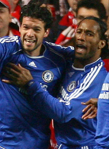 Ballack celebrates his goal