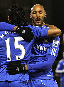 Nicolas Anelka Celebrates His Goal Against Burnley