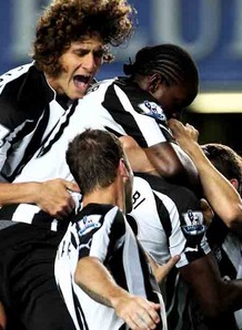 Newcastle players celebrate