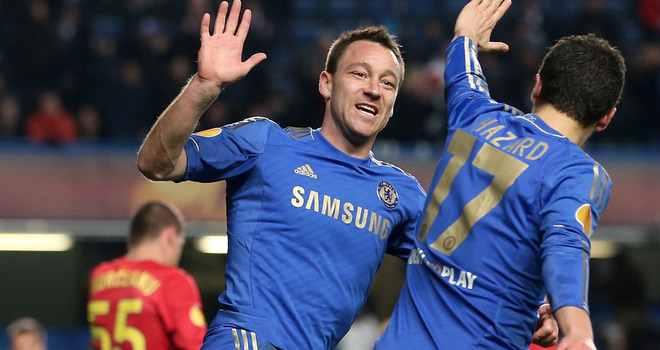 John Terry celebrates his goal