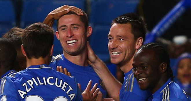 Gary Cahill Celebrates His Goal