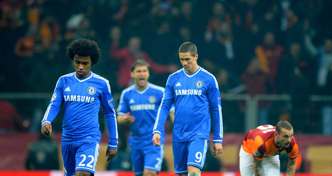 Dejected Chelsea players