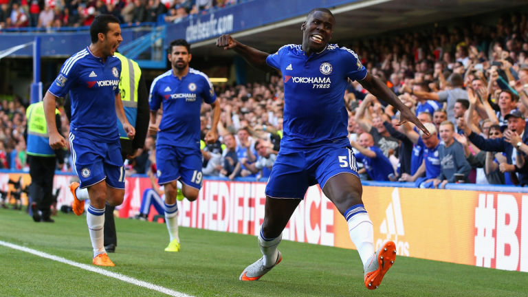 Kurt Zouma celebrates his goal