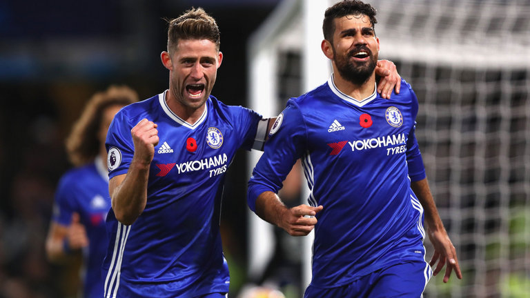 Gary Cahill and Diego Costa