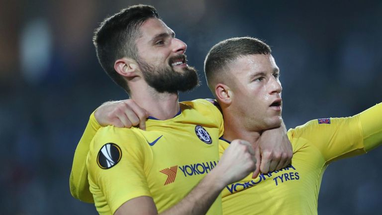 Olivier Giroud and Ross Barkley