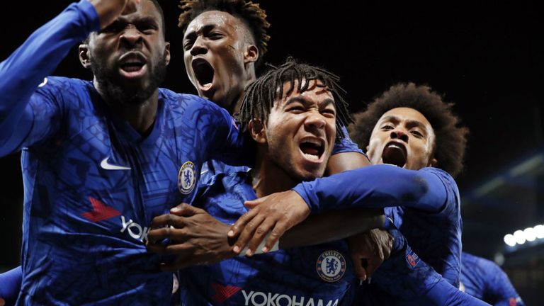 Reece james celebrates his goal