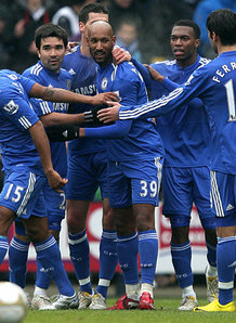 Nicolas Anelka celebrates his goal