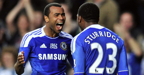 Ashley Cole and Daniel Sturridge celebrate goal