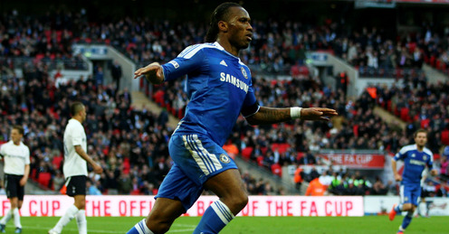 Didier Drogba celebrates his goal