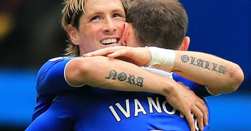 Fernando Torres and Branislav Ivanovic