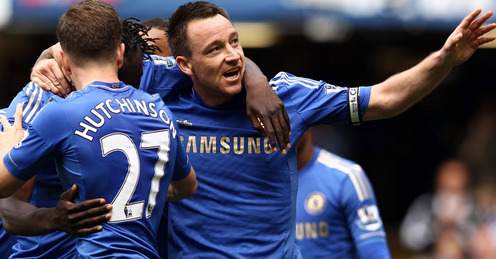 John Terry celebrates his goal