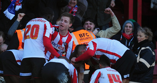 Brentford Players Celebrate Goal