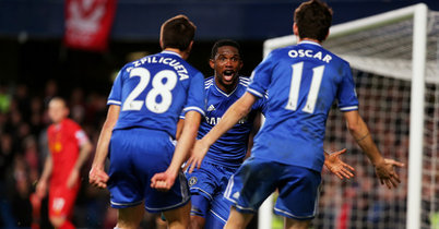 Samuel Eto'o celebrates his goal