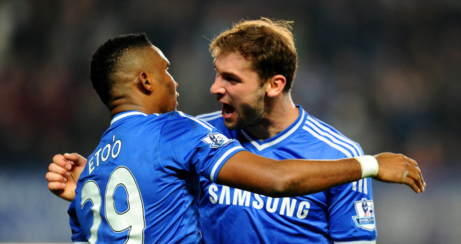Samuel Eto'o and Branislav Ivanovic