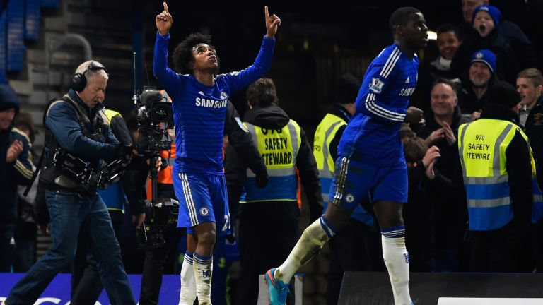 Willian celebrates