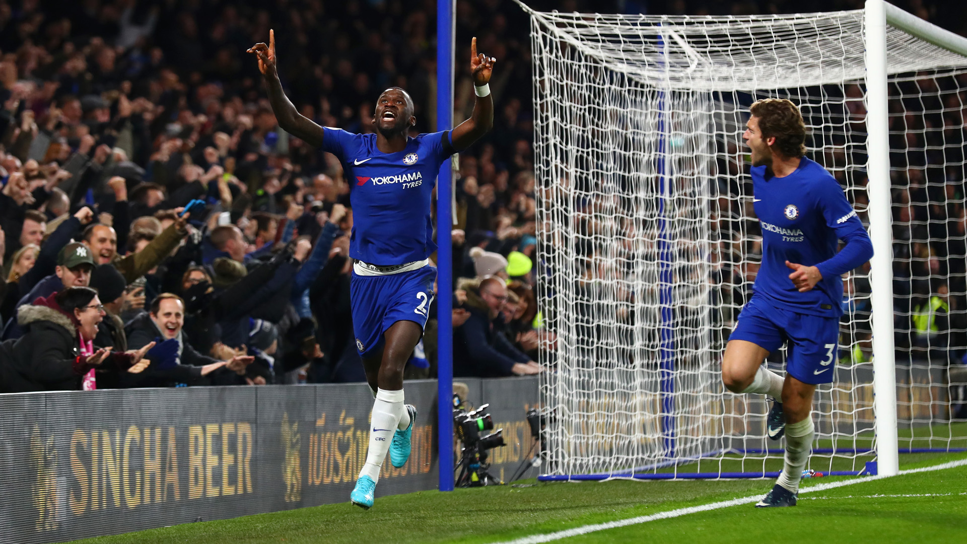 Antonio Rudiger celebrates his goal