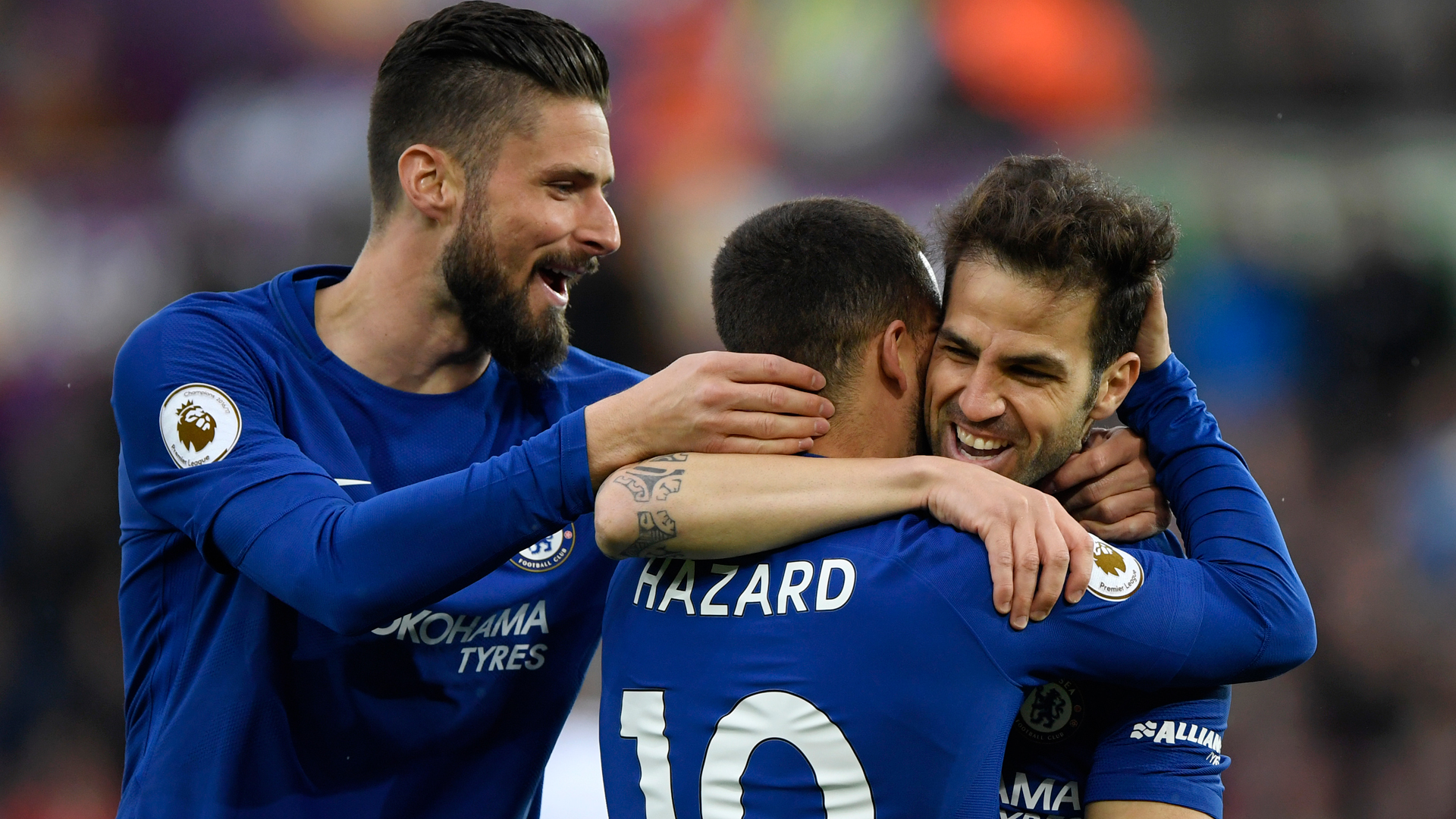 Cesc Fabregas celebrates his goal