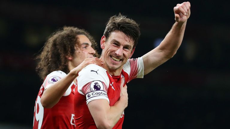 Koscielny celebrates his goal