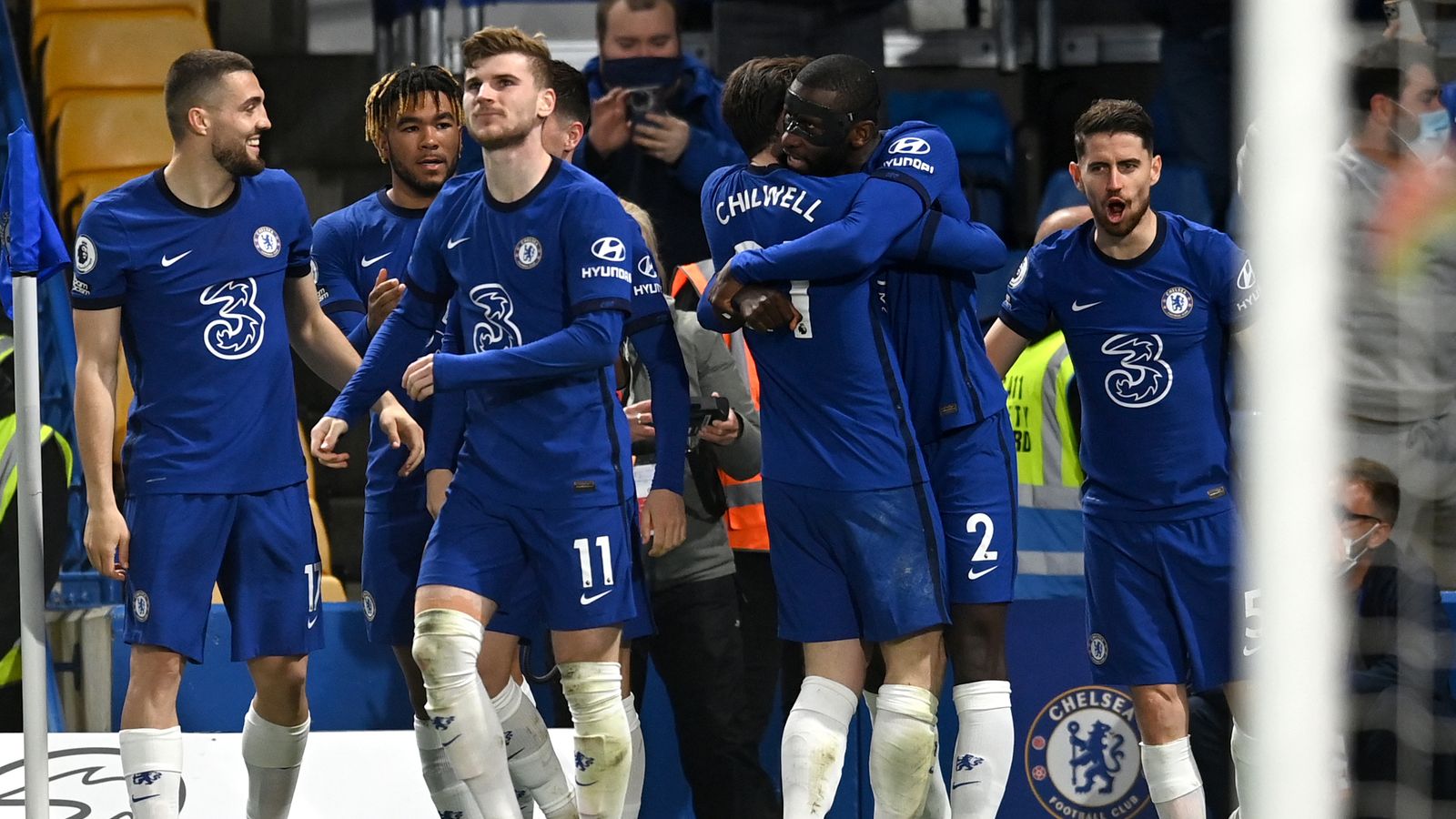 Rudiger celebrates his goal